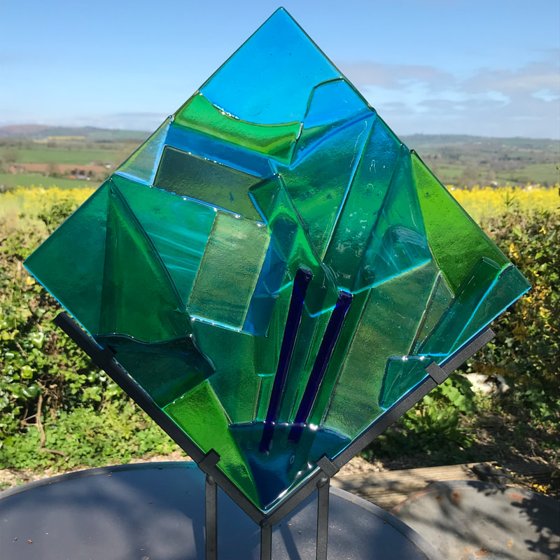 Frances Warren, blue green glass decoration