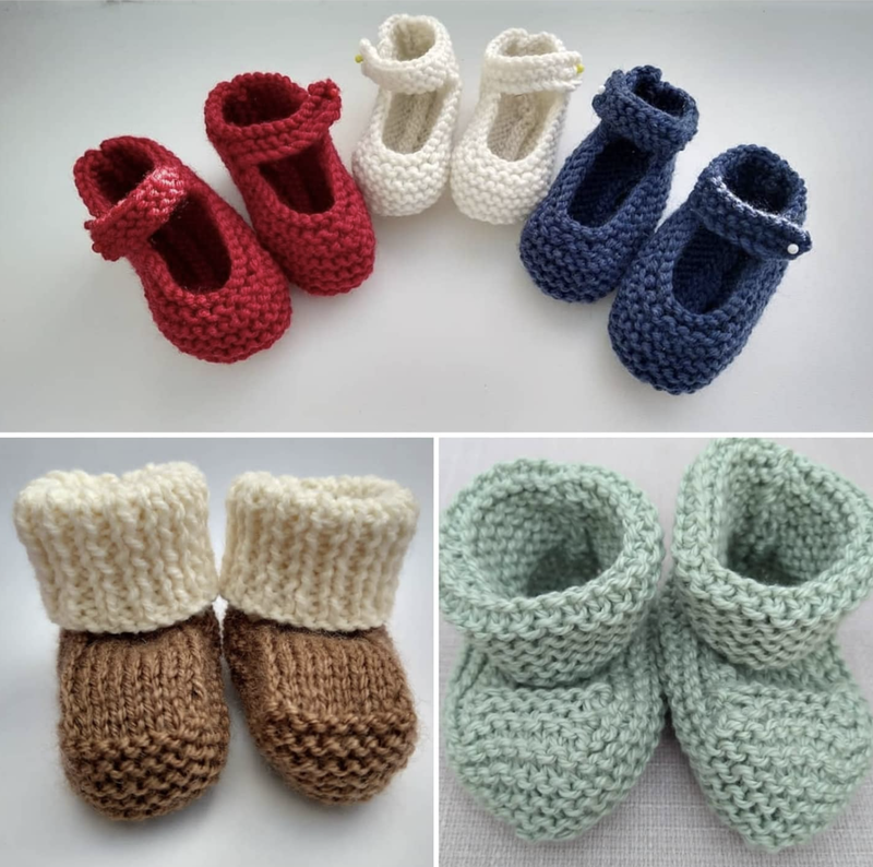 Chris Champness, knitted booties